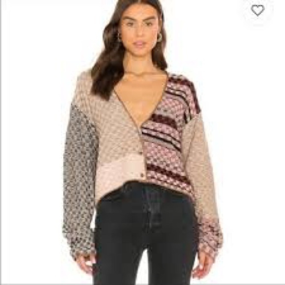 Free People Ready Set Go Multi-Print Cardigan Size Medium